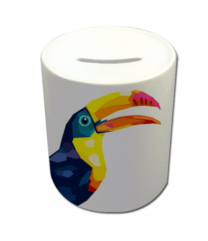 กระปุกออมสิน พิมพ์ภาพ Bird Piggy Bank